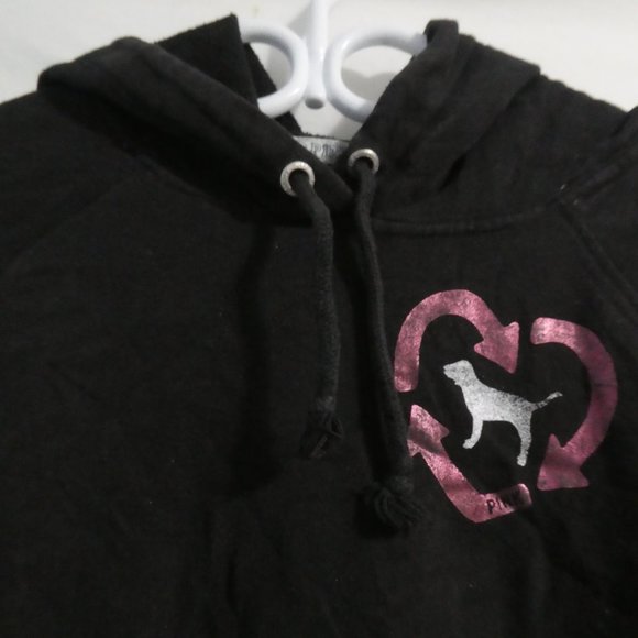 VICTORIA'S SECRET PINK | small | Black Hooded Sweatshirt / Hoodie | NWOT - Picture 5 of 16